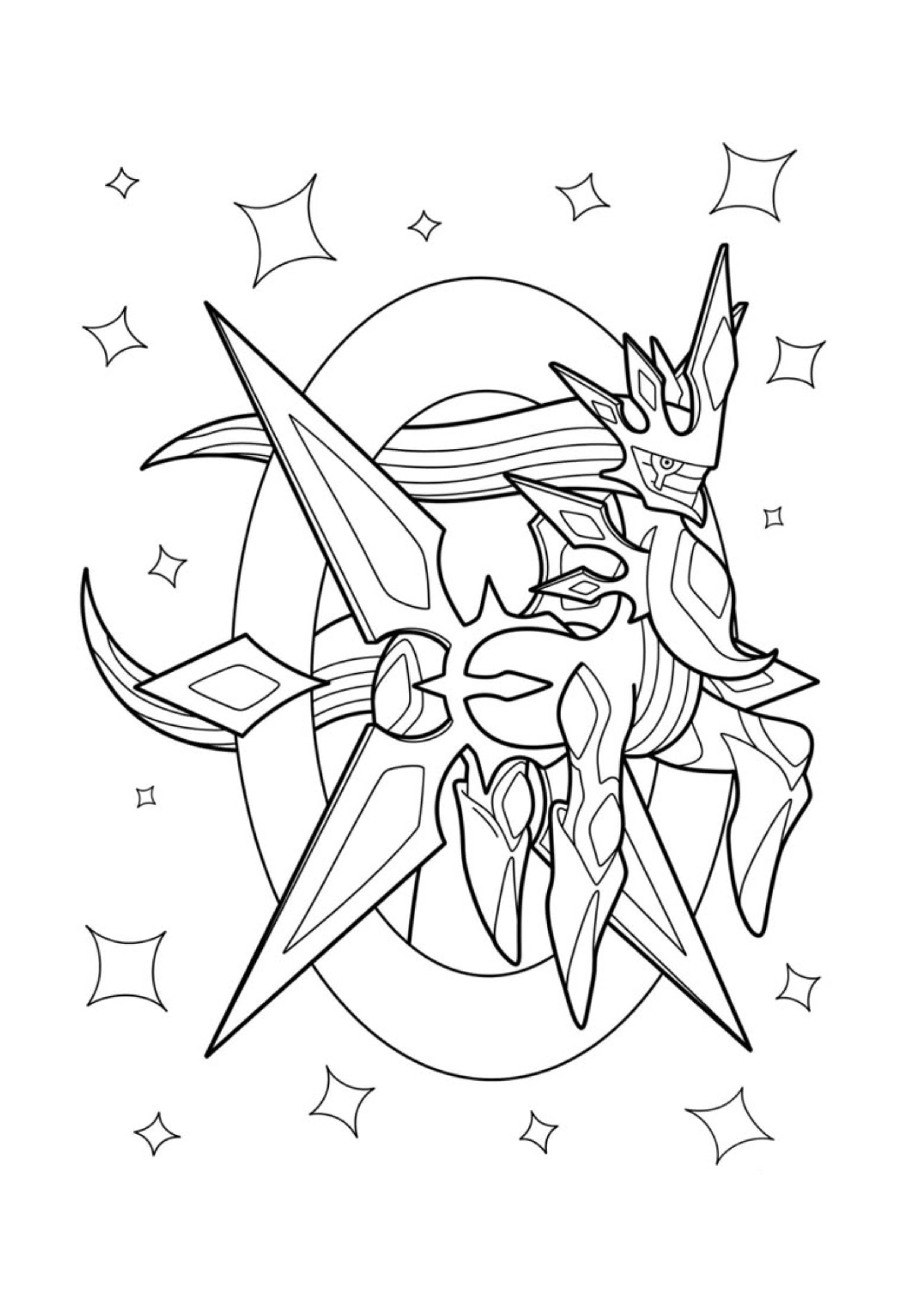 Página para colorear Arceus (A4) para imprimir