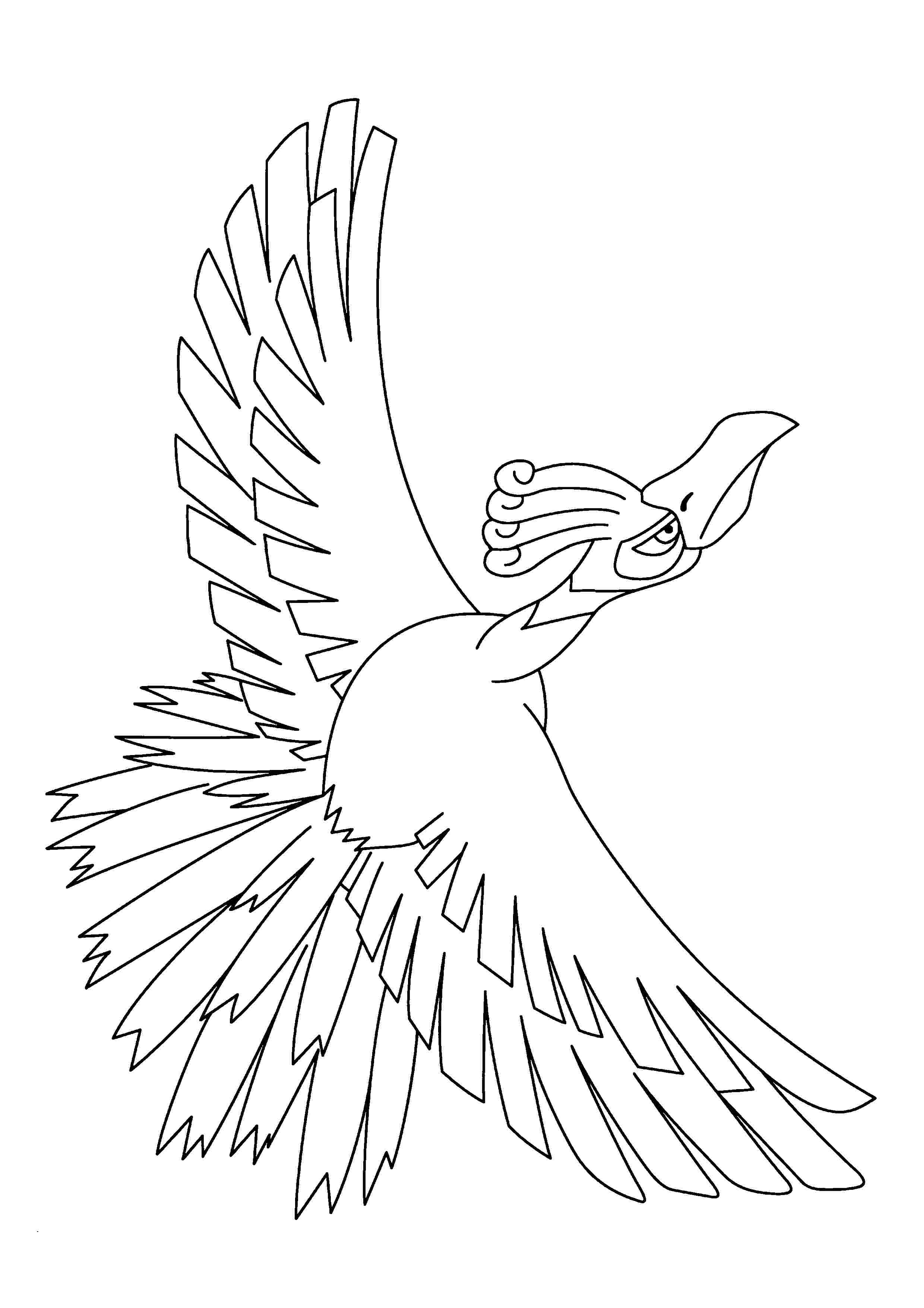 Página para colorear Ho-Oh (A4) para imprimir