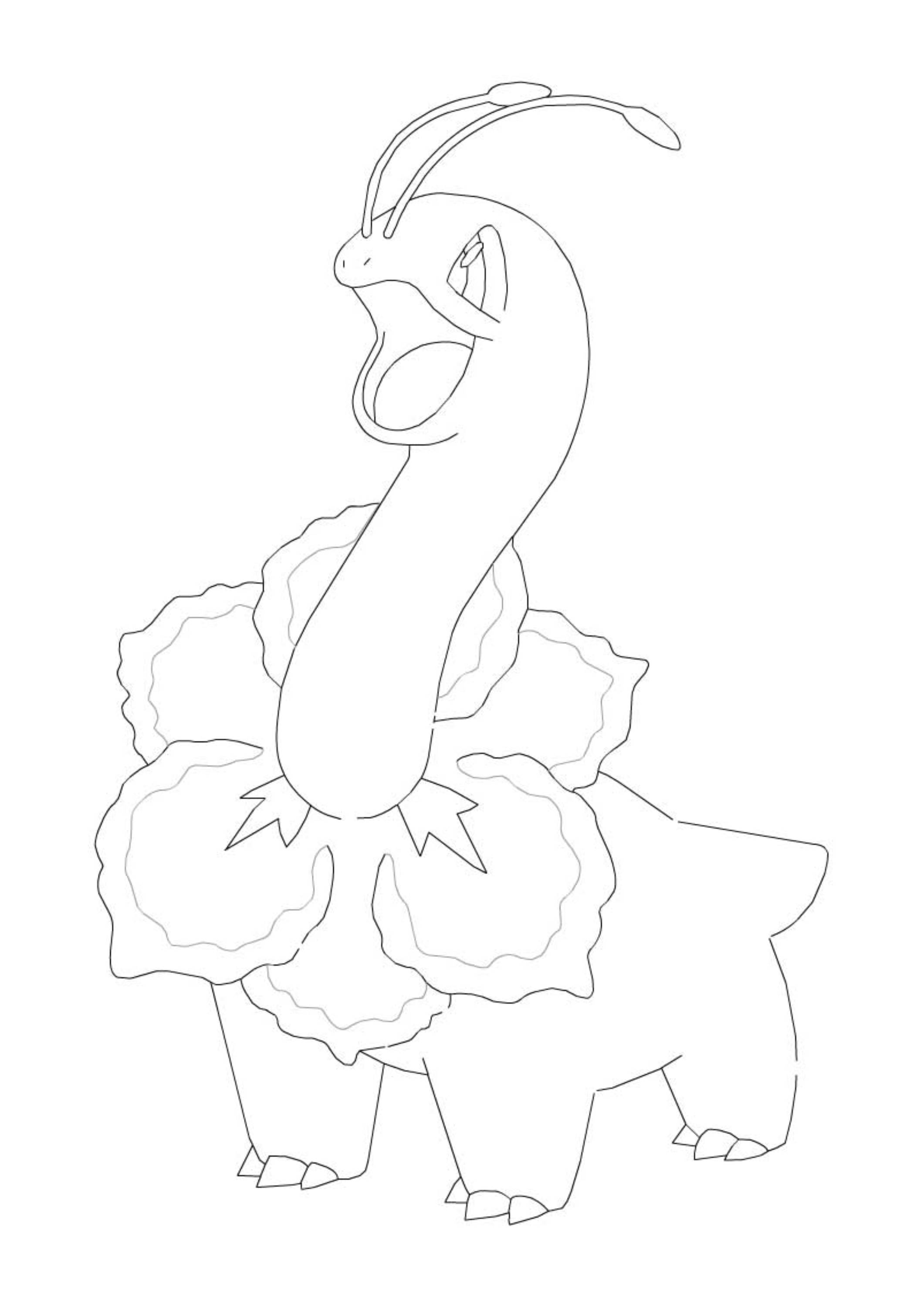 Página para colorear Meganium (A4) para imprimir