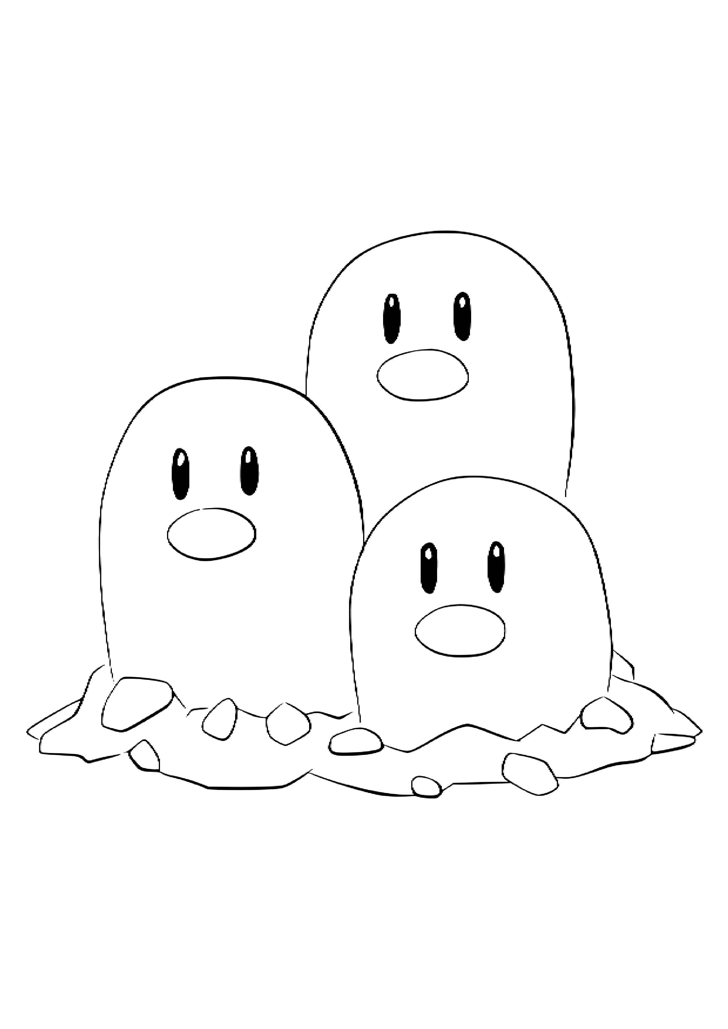 Página para colorear Dugtrio (A4) para imprimir